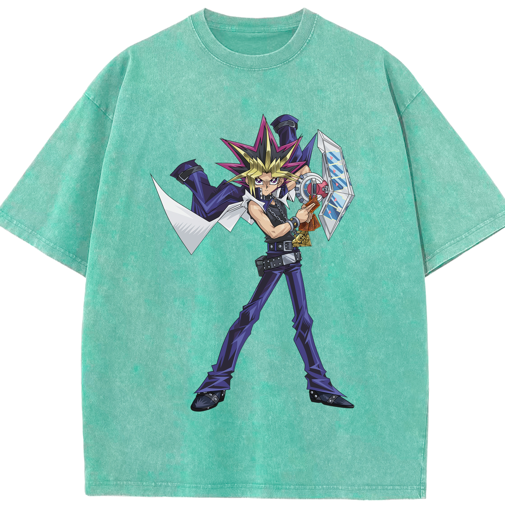 （画像用） 遊☆戯☆王 Yu-Gi-Oh! 綿100% ヴィンテージ風 半袖Tシャツ（フロントプリント）